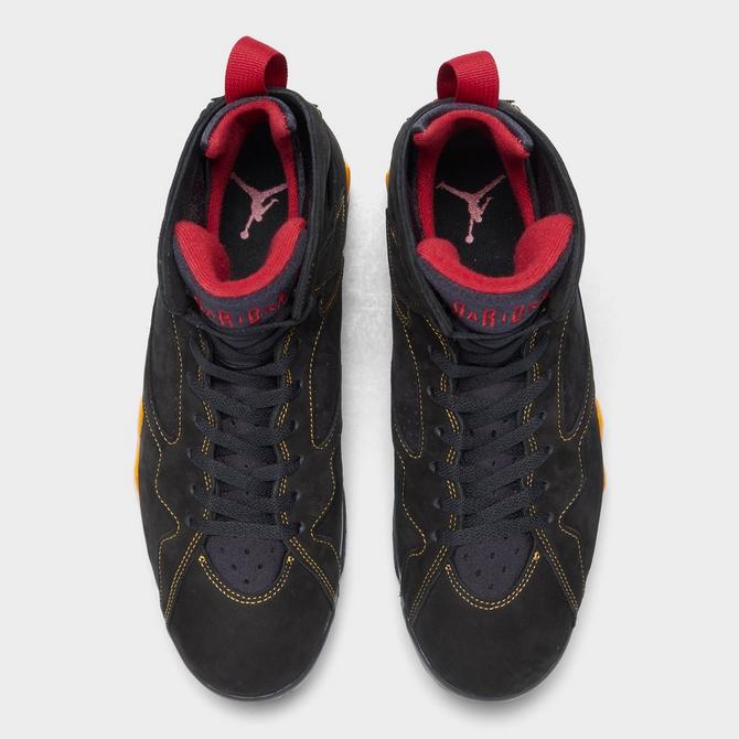 Nike jordan 7 retro black and hot sale red trainers