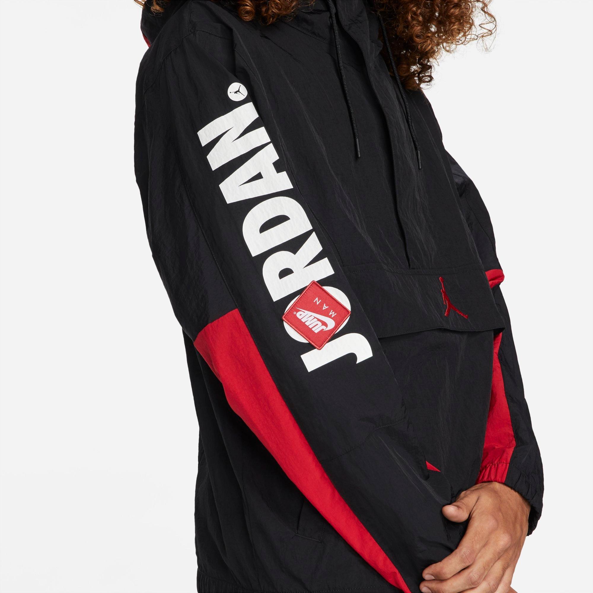 black and red jordan windbreaker
