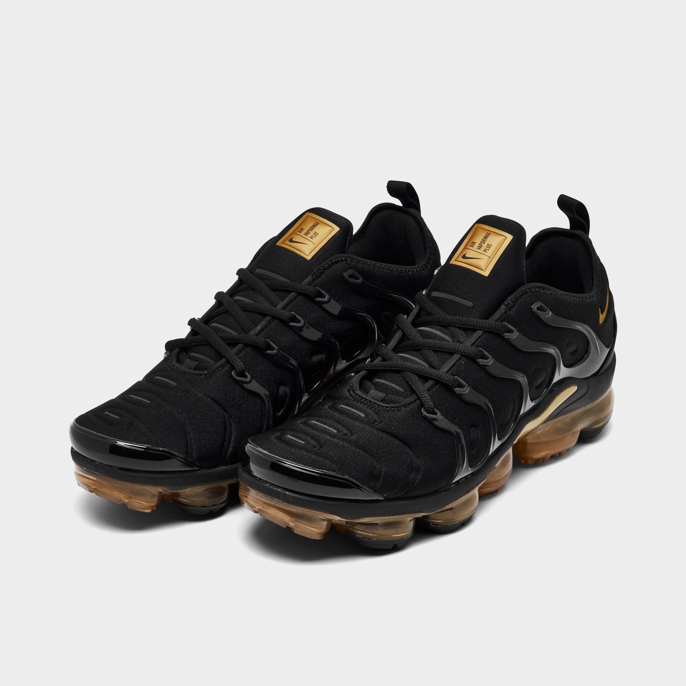 vapormax plus gold and black