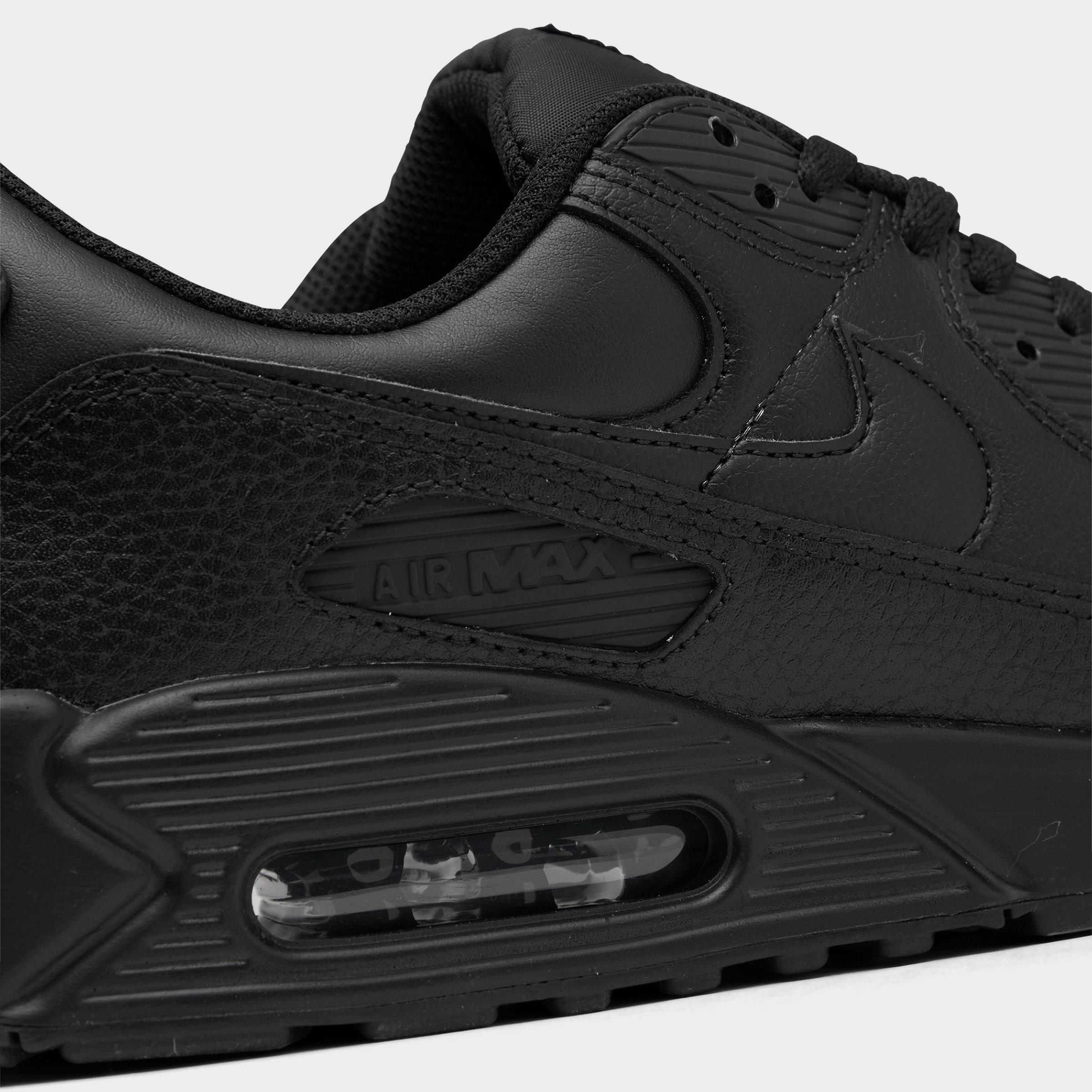 nike air max 90 black leather mens trainers