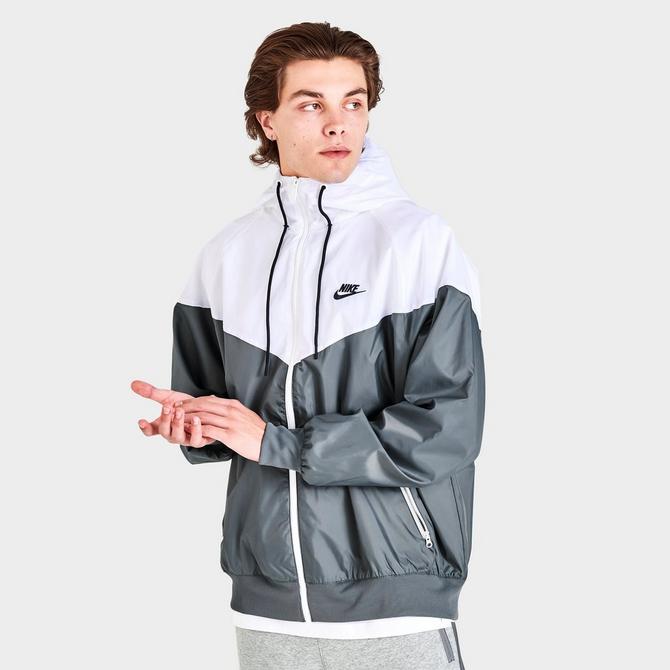 Nike windbreaker white grey black best sale