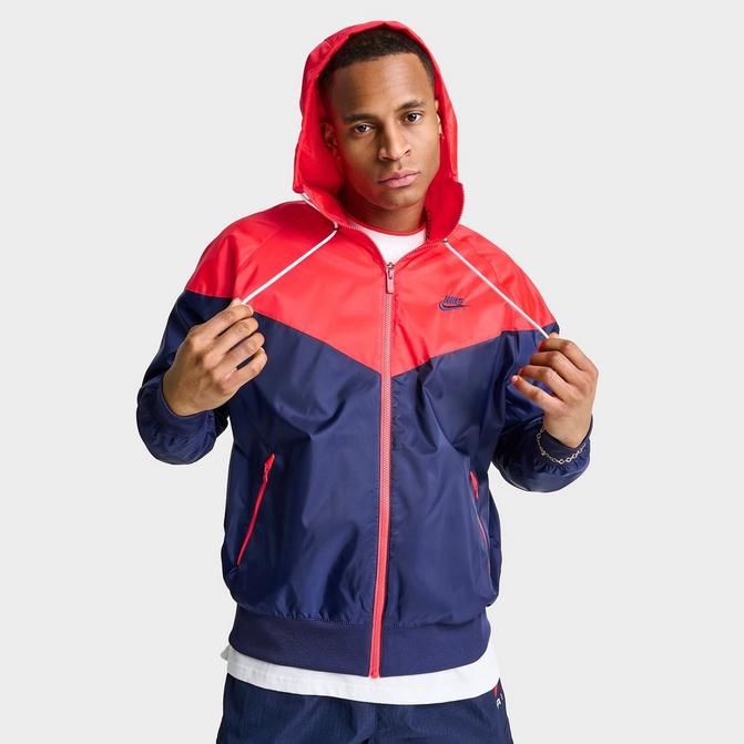 Nike Sportswear Windrunner Windbreaker Jacket Red Blue Nylon Soft