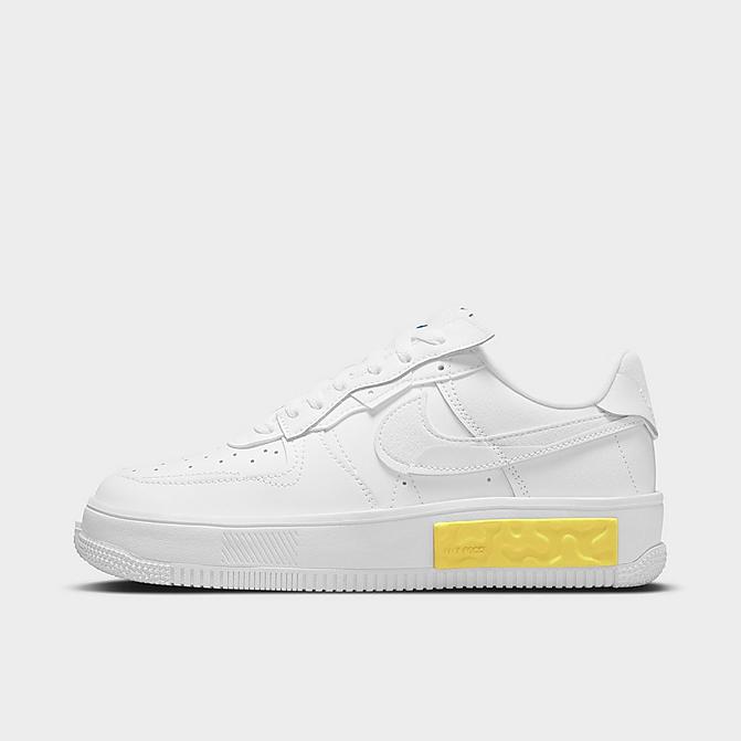 Right view of Women's Nike Air Force 1 Fontanka Casual Shoes in White/Photon Dust/Opti Yellow/Summit White Click to zoom