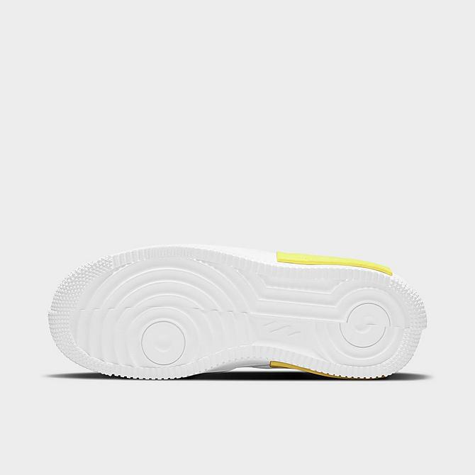 Bottom view of Women's Nike Air Force 1 Fontanka Casual Shoes in White/Photon Dust/Opti Yellow/Summit White Click to zoom