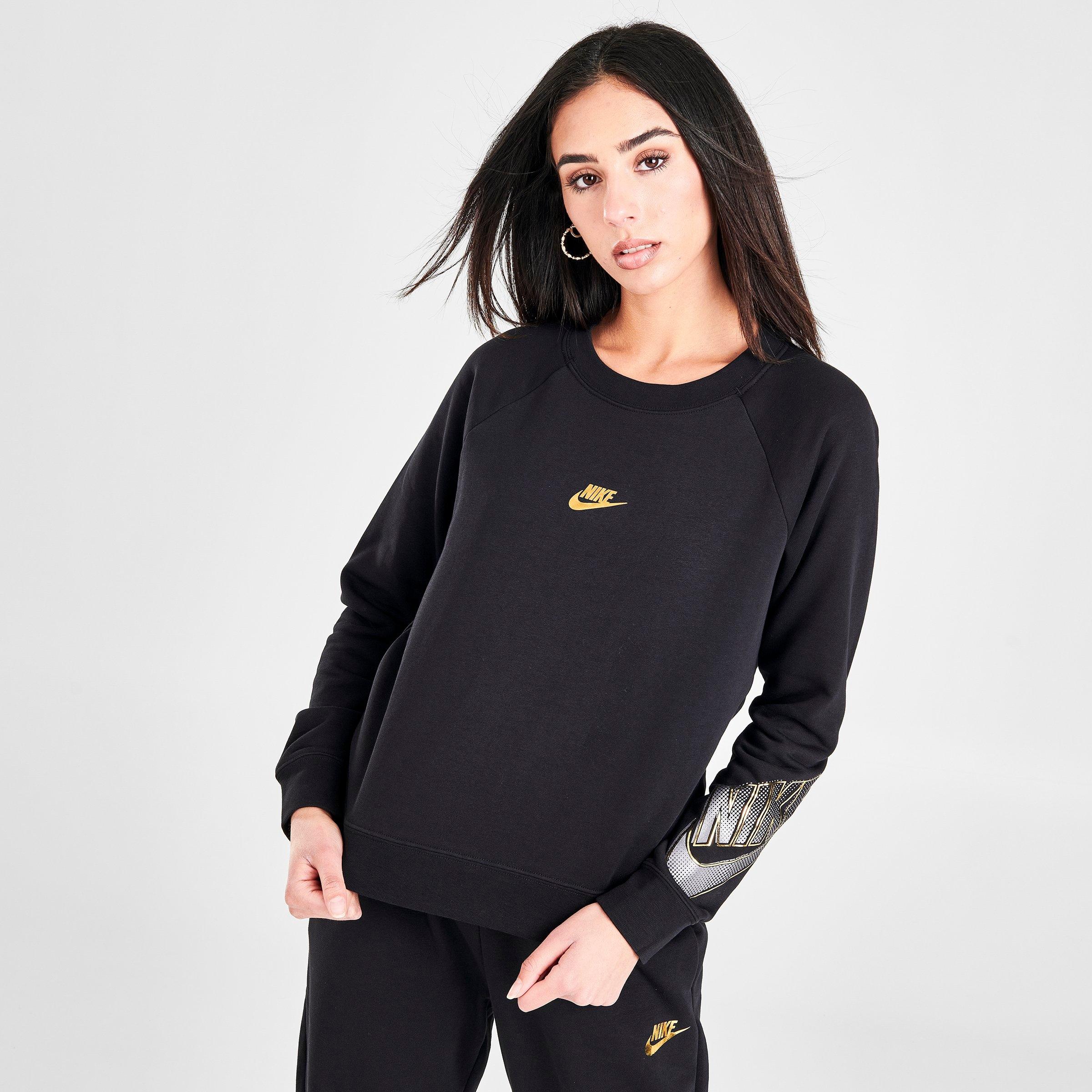 womens black and gold nike hoodie