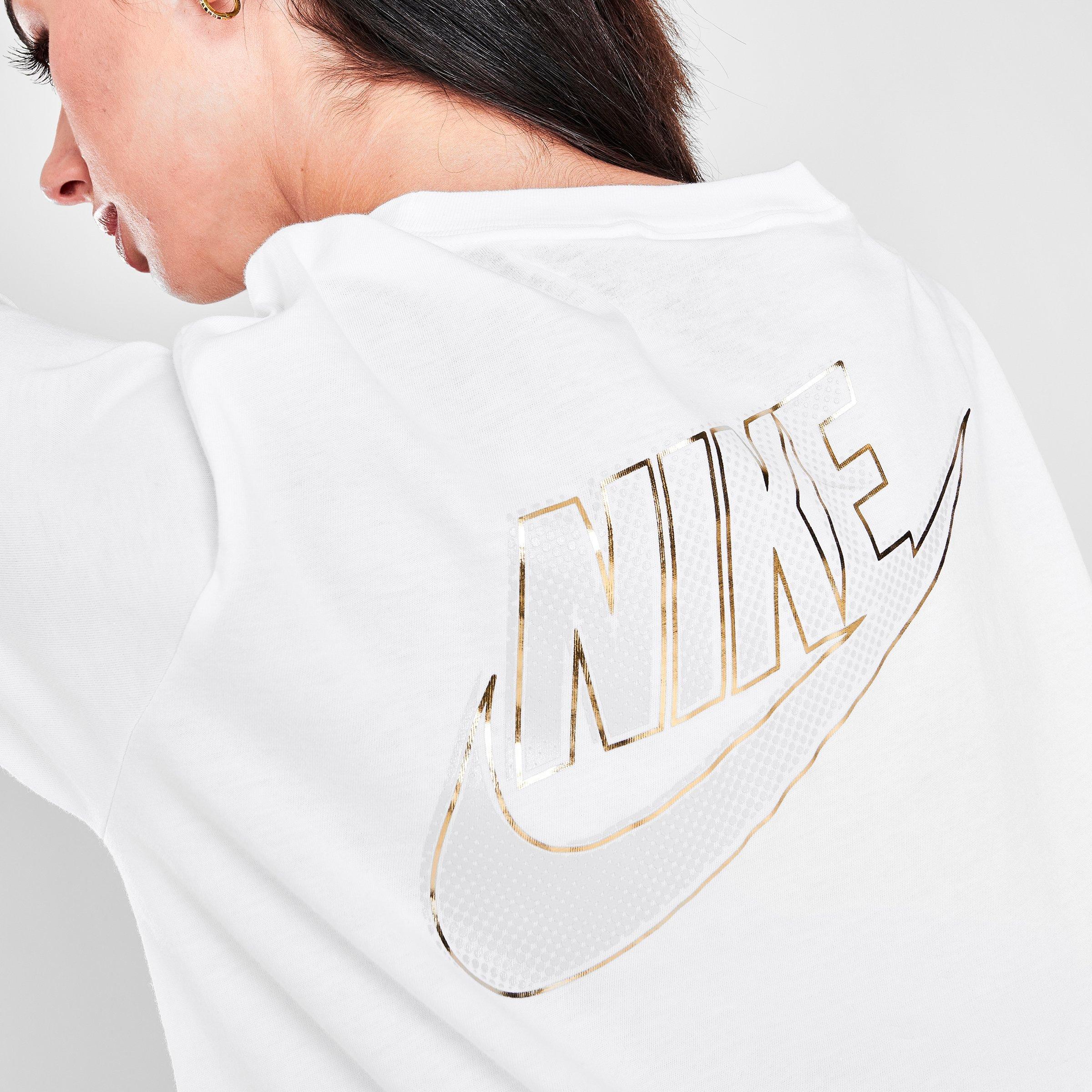 gold nike shirt womens