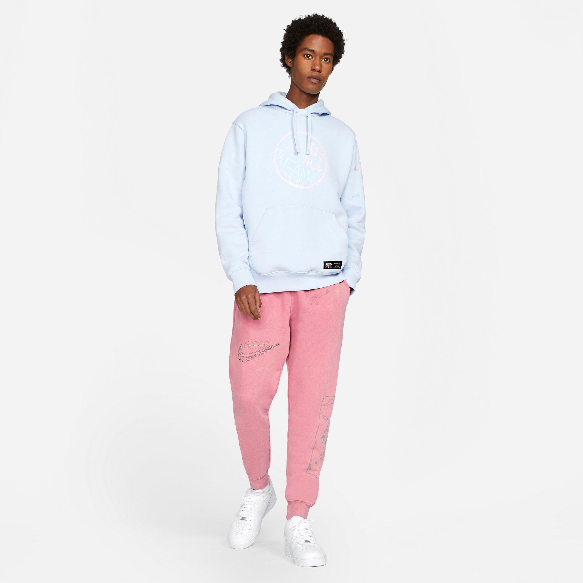 club fleece mens joggers in pink
