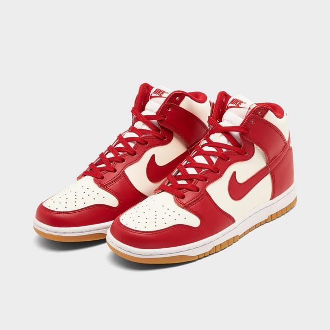 Nike Dunk High Leather, newest Rubber Outsole Shoes, Size 3Y (Kids), Gym Red Black