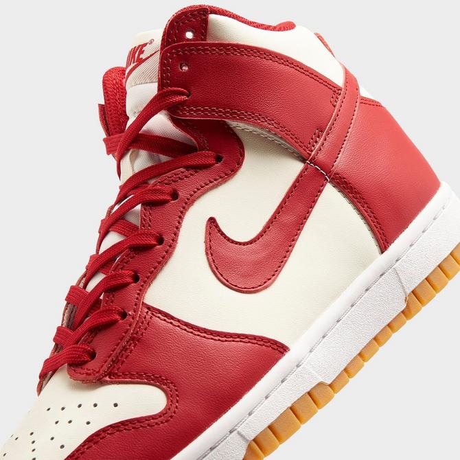 Nike dunk high white gym red best sale