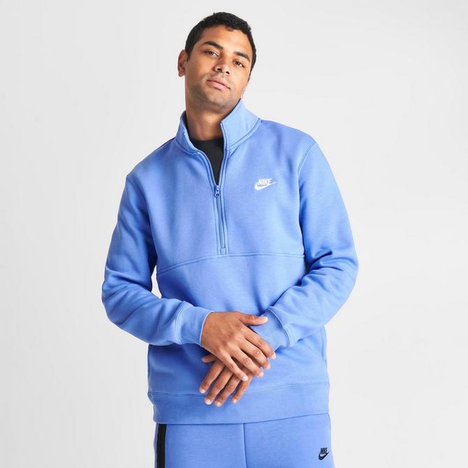 Buy Nike Logo-embroidered Cotton-blend Jersey Hoodie Xxl - Blue At 40% Off