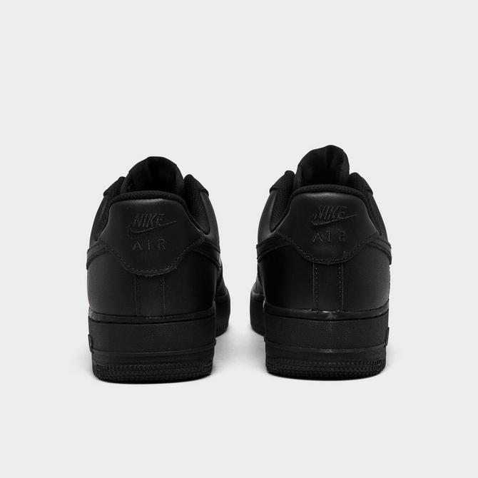 Men's Air Force 1 Low Casual Shoes in Black/Black Size 13.0 | Leather by Nike