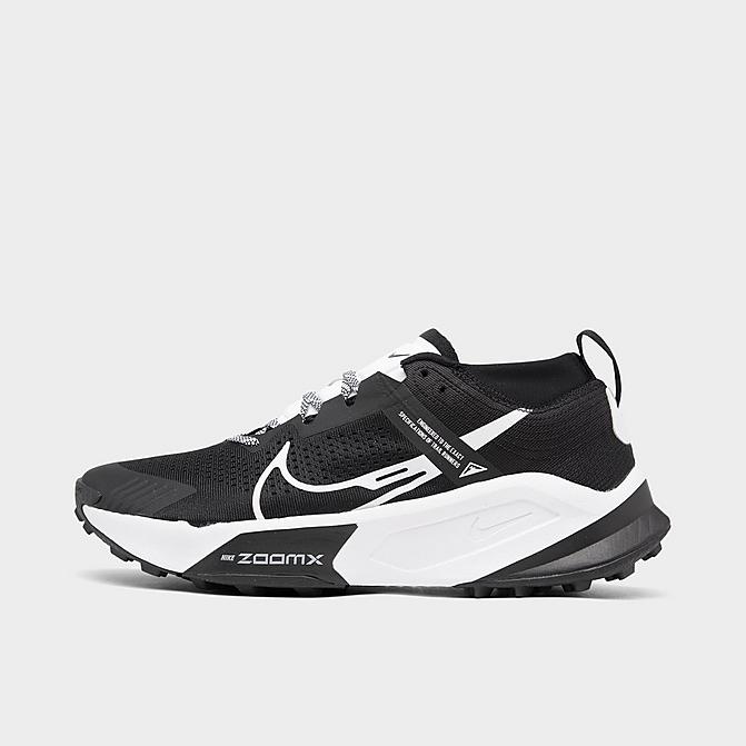 Right view of Men's Nike ZoomX Zegama Trail Running Shoes in Black/White Click to zoom