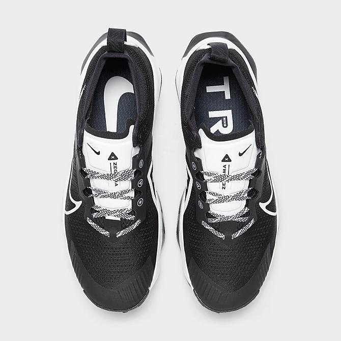Back view of Men's Nike ZoomX Zegama Trail Running Shoes in Black/White Click to zoom