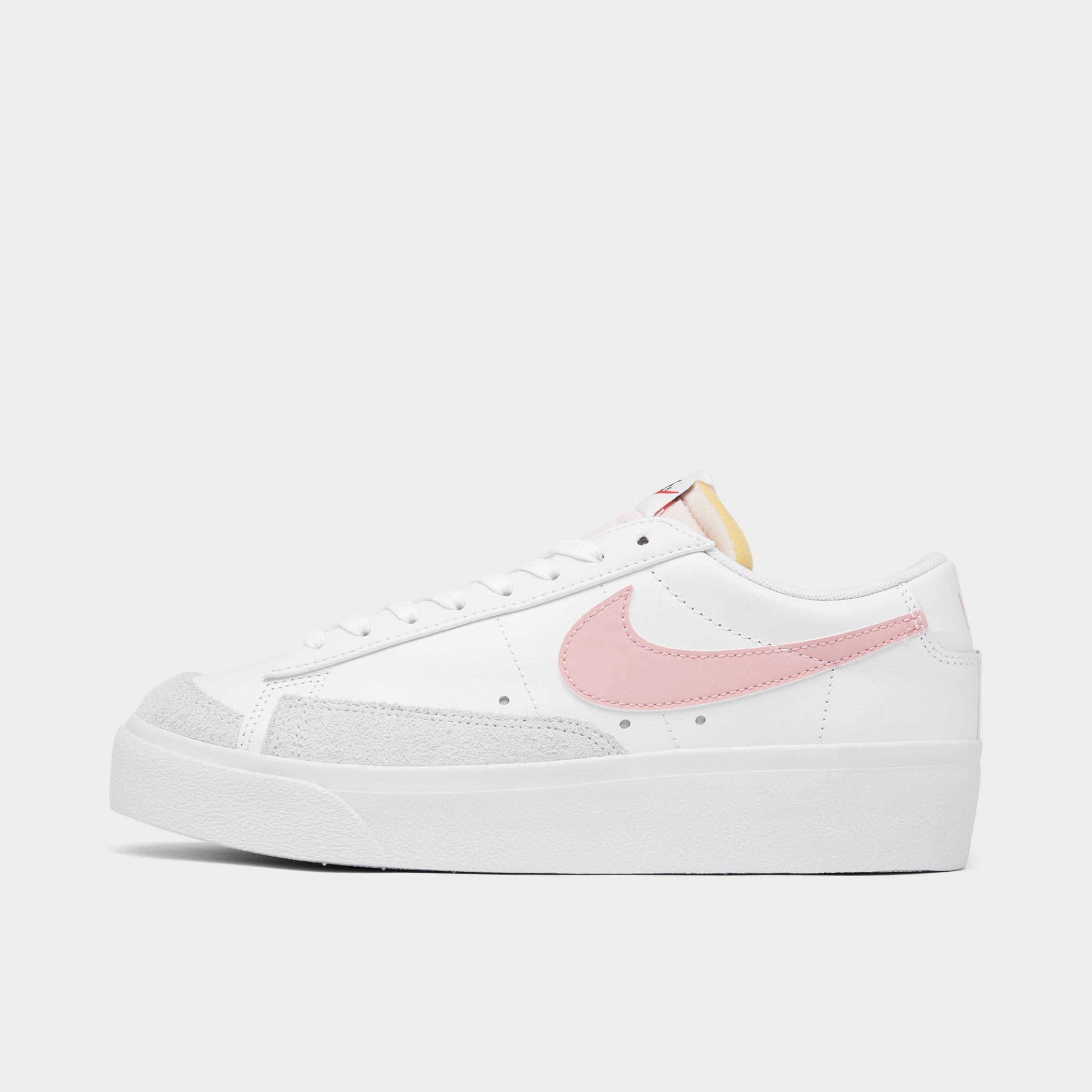 Nike Women's Blazer Low Platform Shoes, Size 10, White/Pink