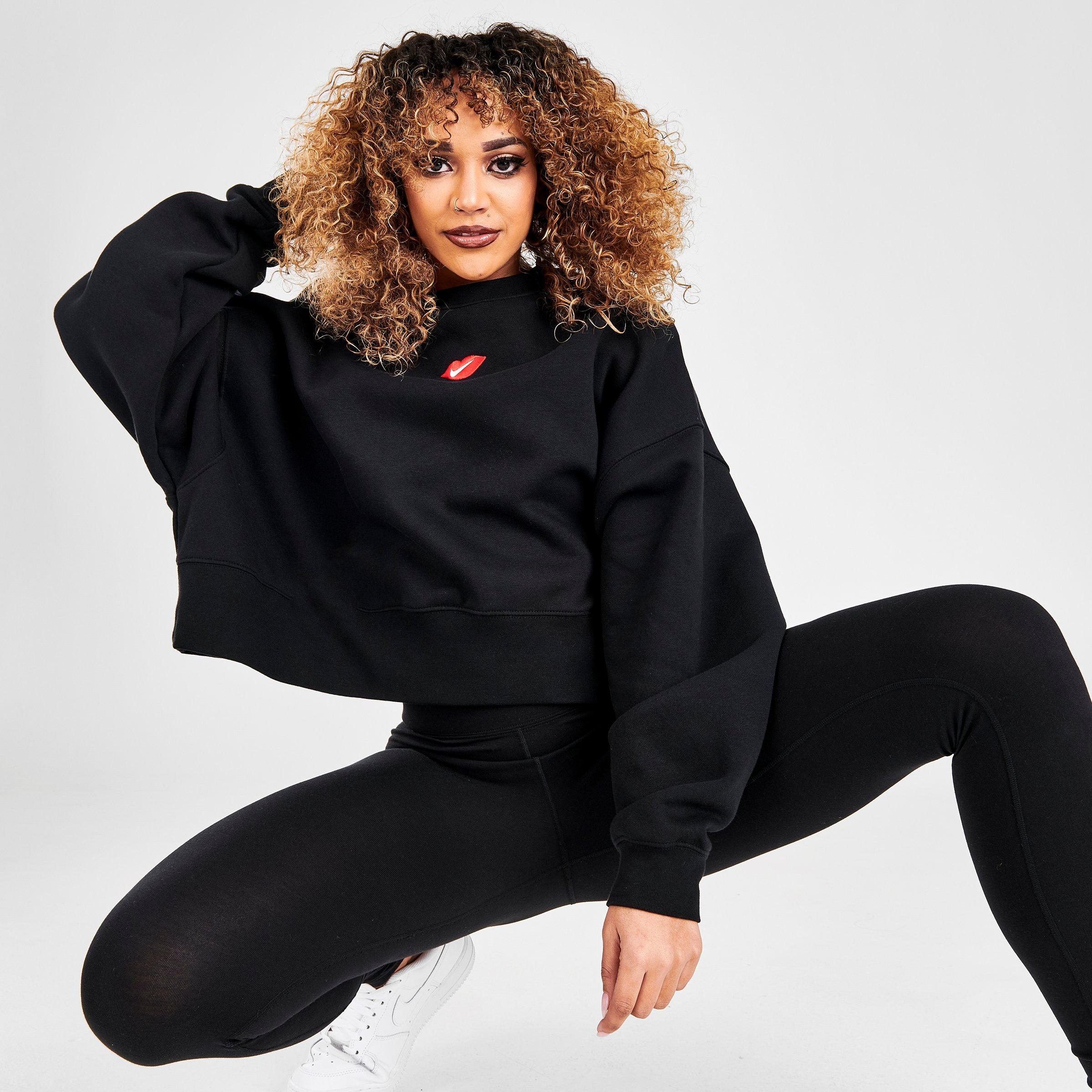 women's nike black crew neck sweatshirt