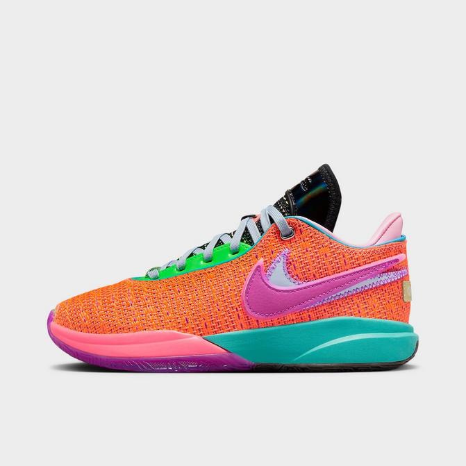 Purple and orange store basketball shoes