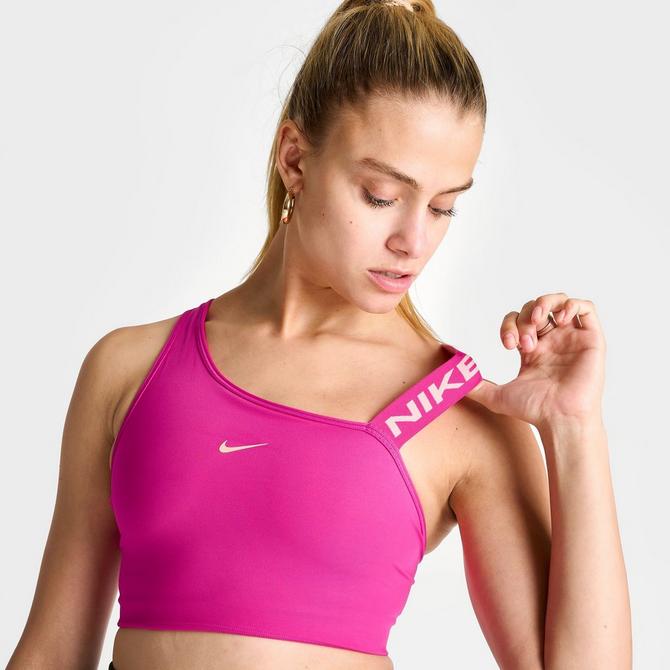 Nike Women's Pro Swoosh Medium-Support Asymmetrical Sports Bra in Black -  ShopStyle