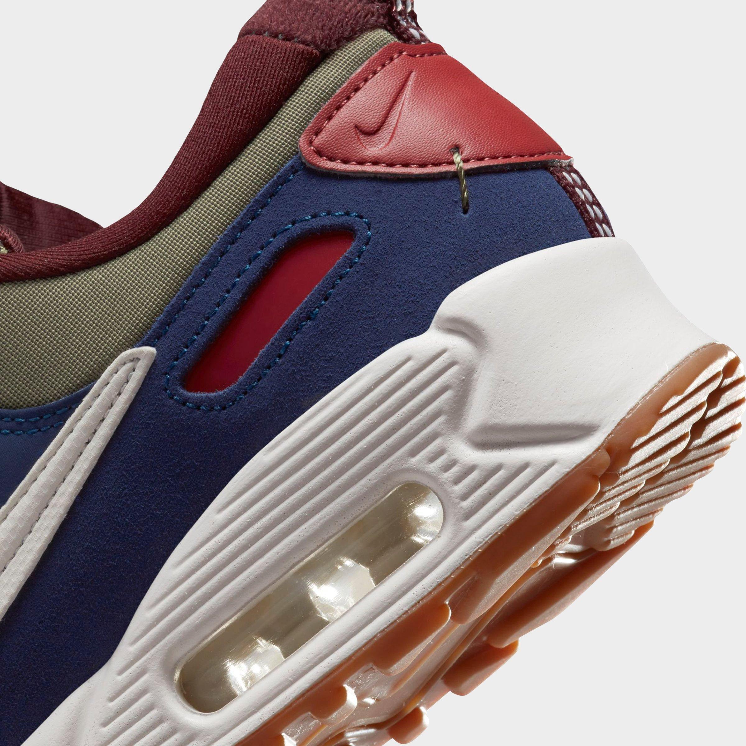 burgundy and blue air max