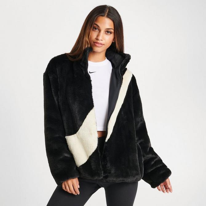 Nike Sportswear Swoosh Faux Fur Jacket| JD Sports