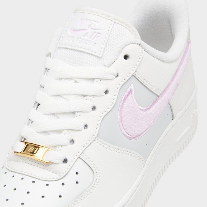 White air force outlet 1 with pink swoosh