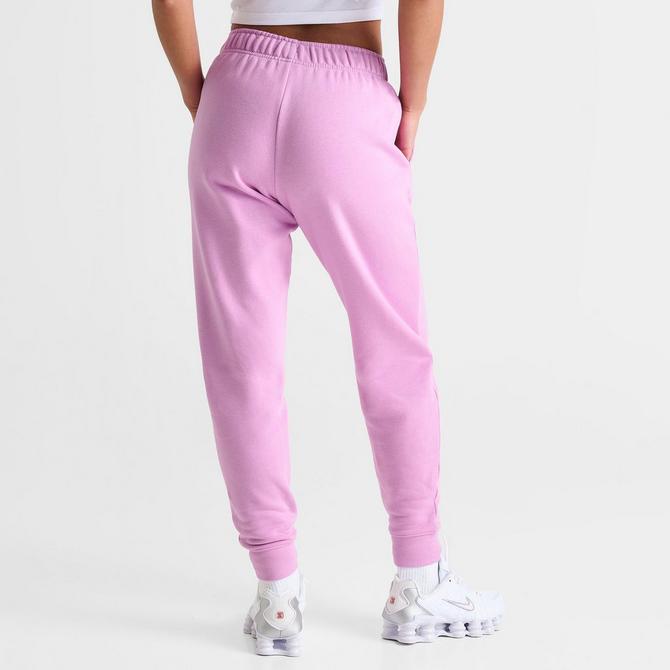 Nike Women s Sportswear Club Fleece Mid Rise Jogger Pants Pink