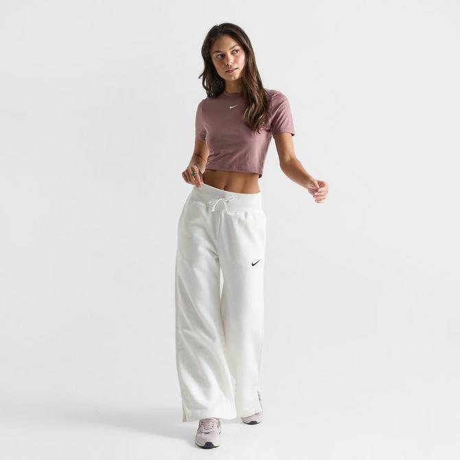 Womens Nike Phoenix Wide-Leg Cozy Knit Pants 'Light