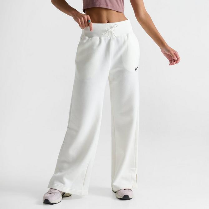 Nike WMNS Phoenix Fleece High-Waisted Wide-Leg Sweatpants Grey - PHOTON  DUST/BLACK