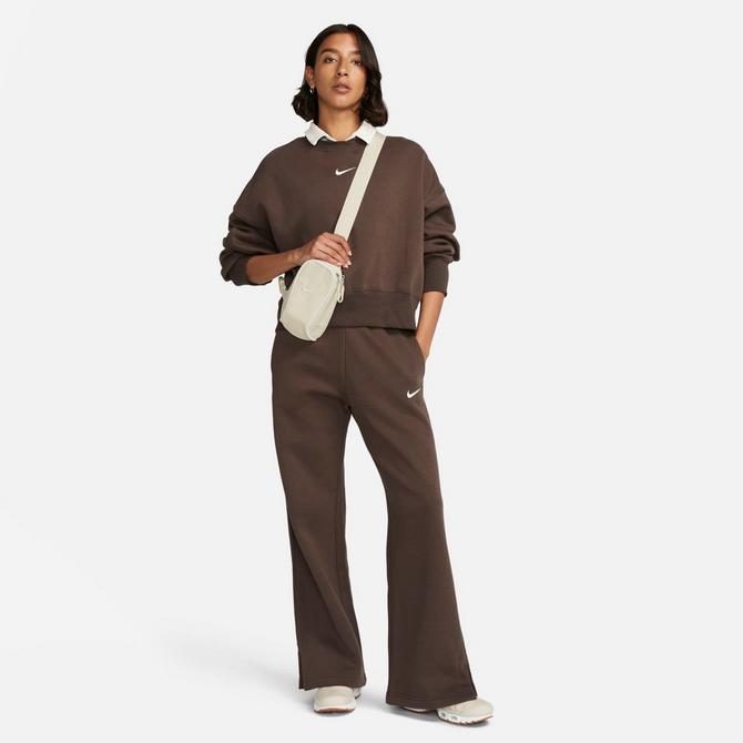 Nike WMNS Phoenix Fleece High-Rise Wide-Leg Pants Brown