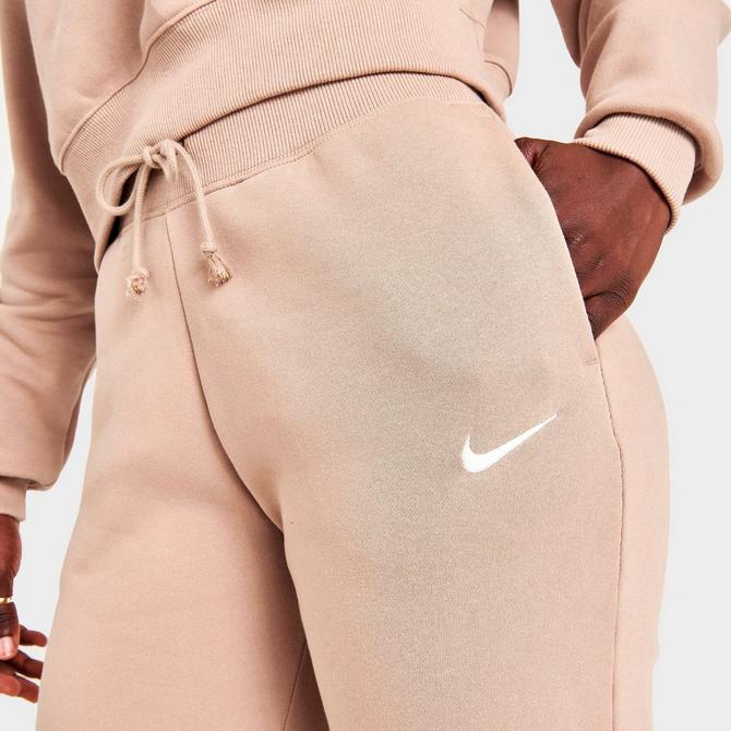 Nike WMNS Phoenix Fleece High-Rise Pants Brown - HEMP/SAIL