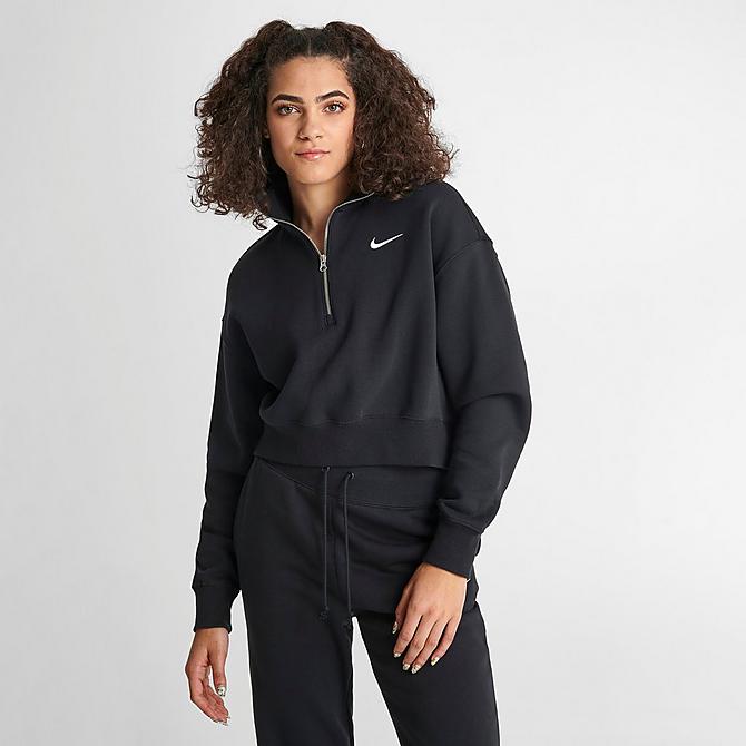 Women's Nike Sportswear Phoenix Fleece Oversized Half-Zip Crop ...