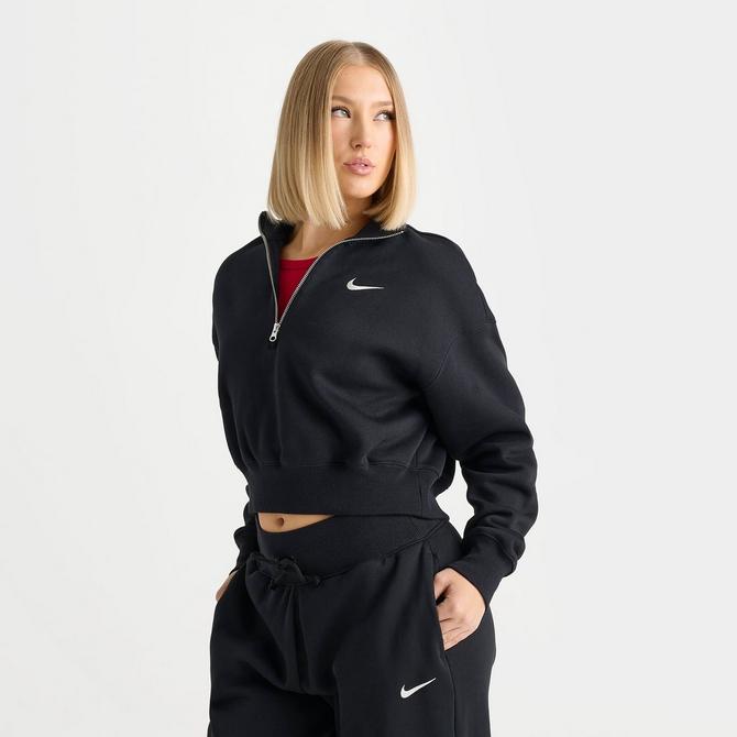 Nike swoosh oversized discount cropped zip hoodie