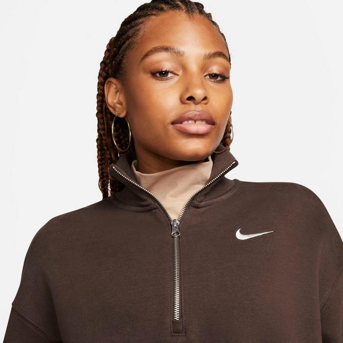 Women s Nike Sportswear Phoenix Fleece Oversized Half Zip Crop Sweatshirt JD Sports