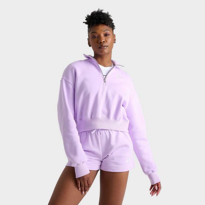 Women s Nike Sportswear Phoenix Fleece Oversized Half Zip Crop Sweatshirt JD Sports