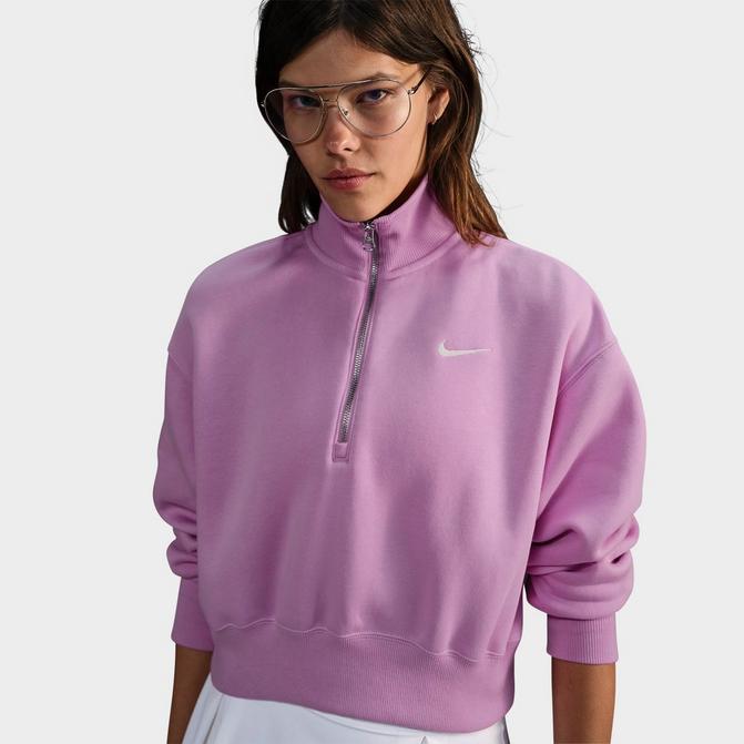 Women s Nike Sportswear Phoenix Fleece Oversized Half Zip Crop Sweatshirt JD Sports