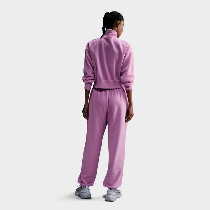 Nike Women s Sportswear Club Fleece Mid Rise Oversized Sweatpants in Pink Beyond Pink Size XL Cotton Polyester Fleece