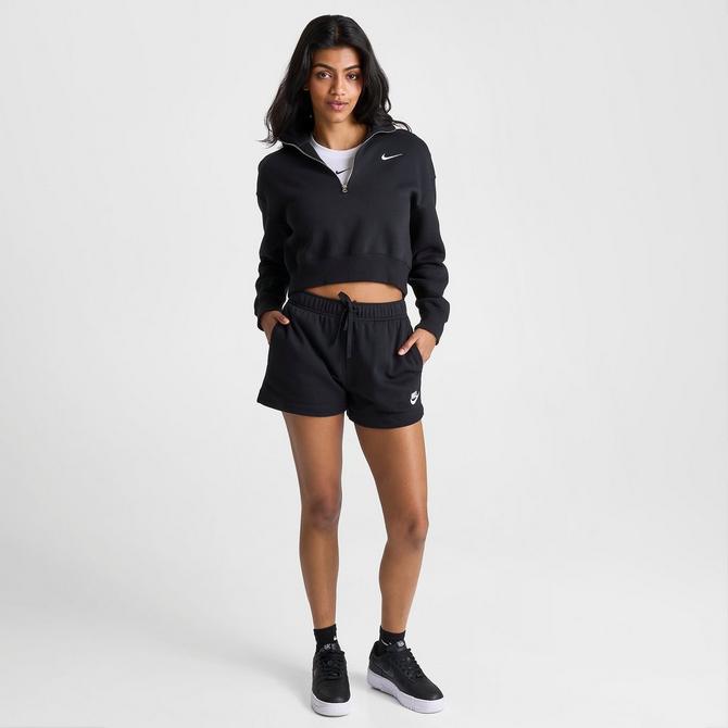 Nike Women's Sportswear Club Fleece Black Shorts-Plus Size - Hibbett