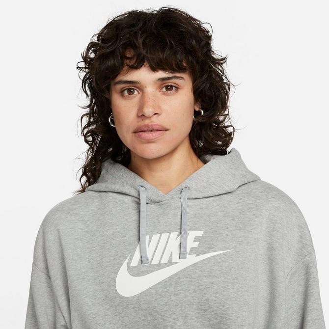 Nike nsw oatmeal fleece online crop crew neck sweatshirt