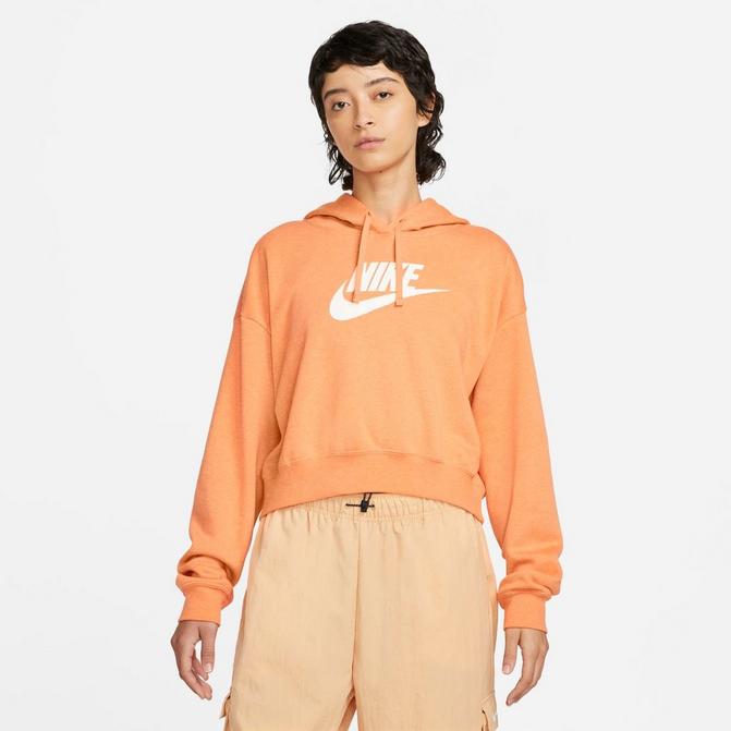 Nike rally burnt orange pullover store logo hoodie