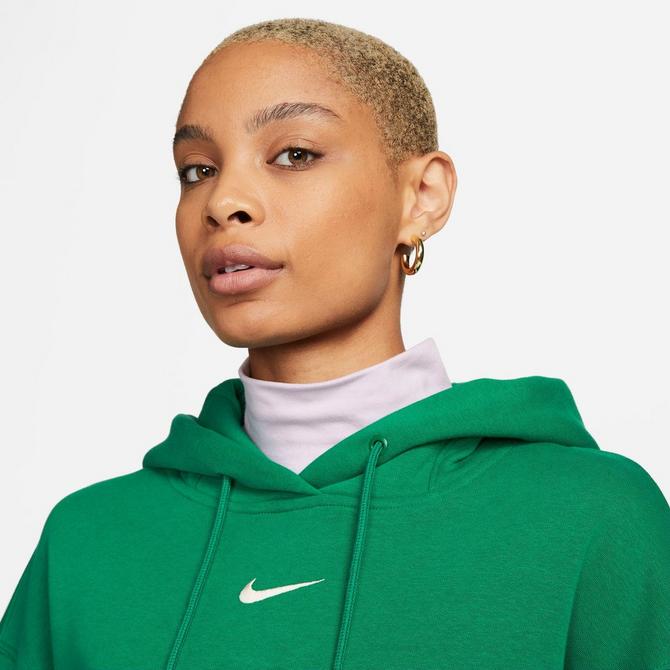 Nike mini swoosh extra oversized pullover hoodie in black and sail