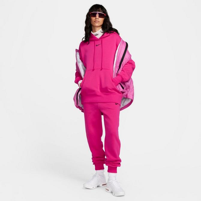 Nike WMNS Phoenix Fleece Over-Oversized Pullover Hoodie Pink -  FIREBERRY/BLACK
