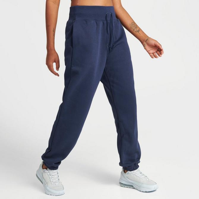 Nike Streetwear Oversized Fleece Wide Leg Sweatpants in Blue