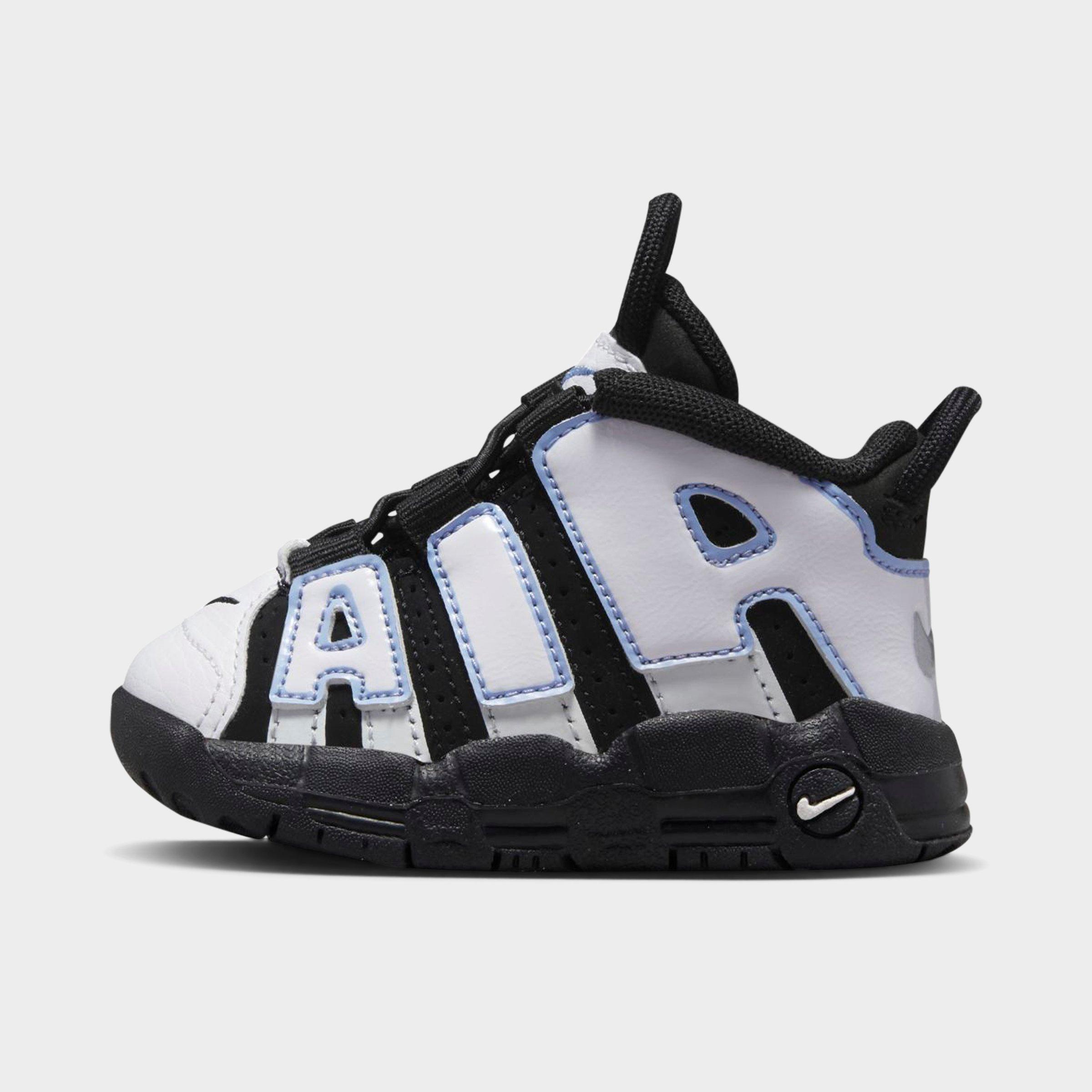 Black and white nike air uptempo