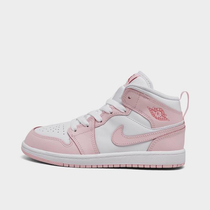 Pink White Jordan Mid Rush Pink Little Kids' Air Jordan Retro Mid