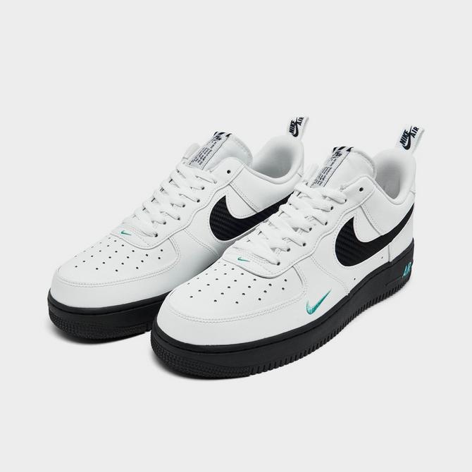 Nike air force 1 mens white 2025 with black swoosh