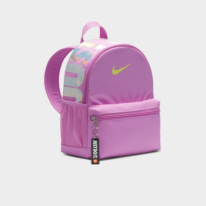 Nike Womens Brasilia Printed Backpack Light Silver/Rush Fuchsia/White