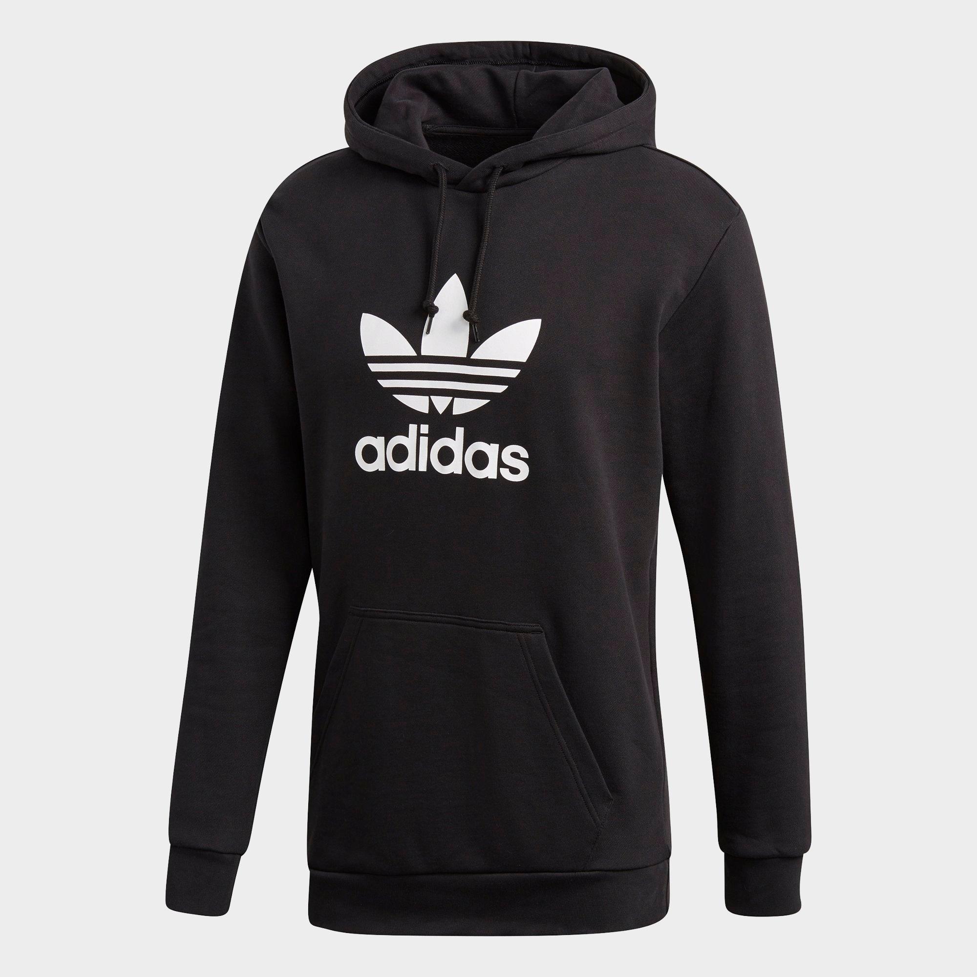 adidas originals adicolor trefoil hoodie in grey