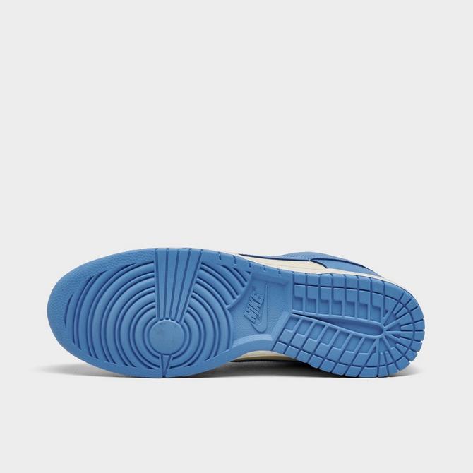 Bottom view of Nike Dunk Low Retro Casual Shoes in Coconut Milk/University Blue/Sail/White Click to zoom