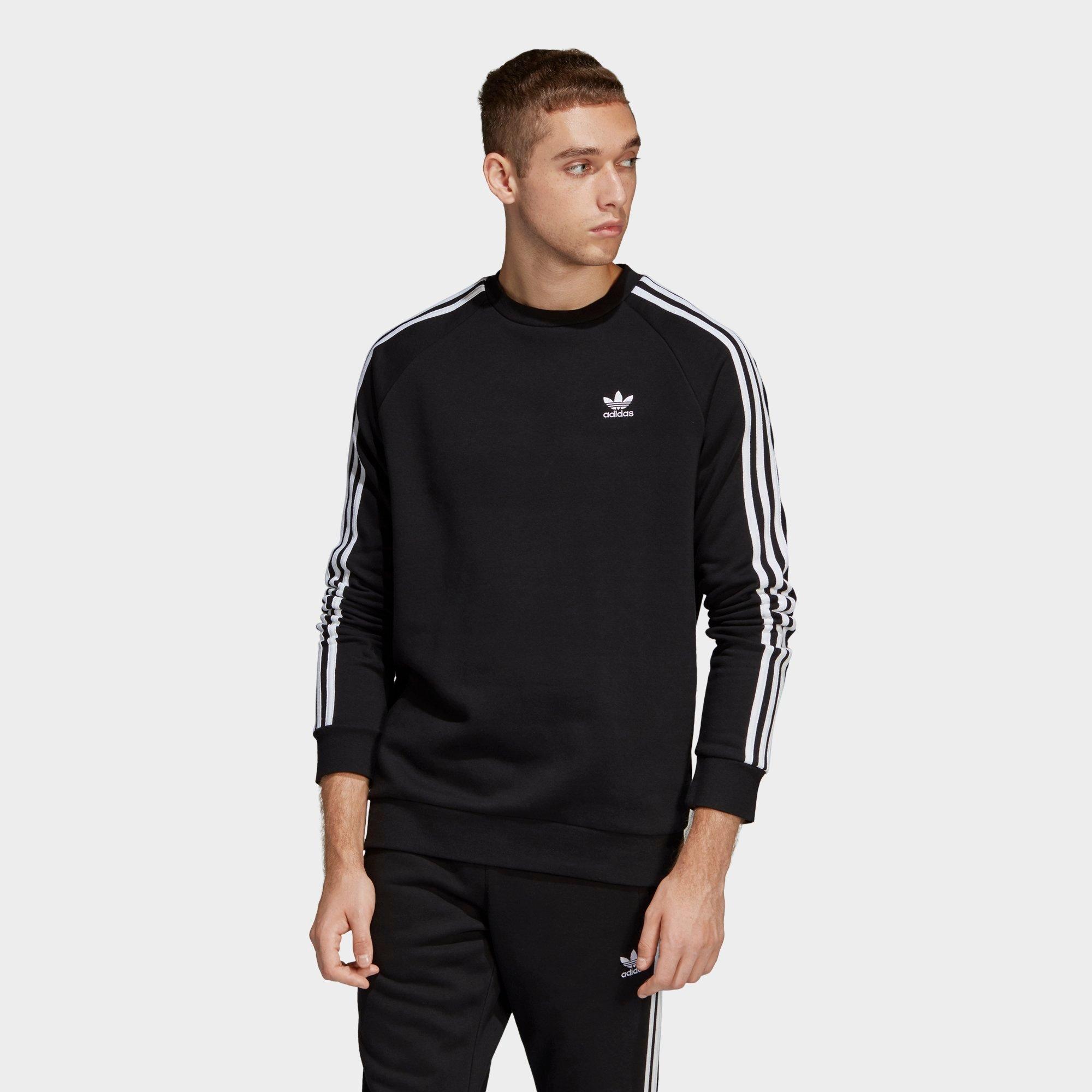 adidas 3 stripe crew neck sweatshirt