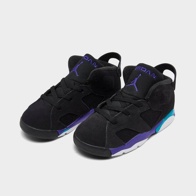 Black and outlet purple jordans 6