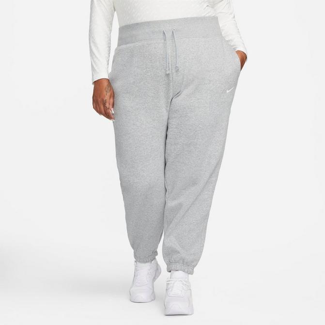 Express  High Waisted Fleece Jogger Pant in Silver Heather Gray